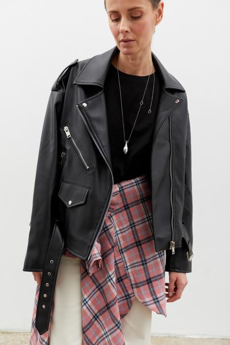 Faux leather jacket black