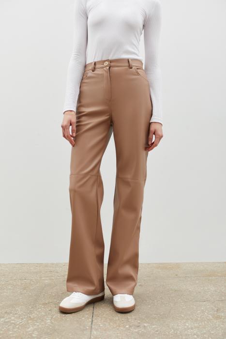Pants leather cappuccino