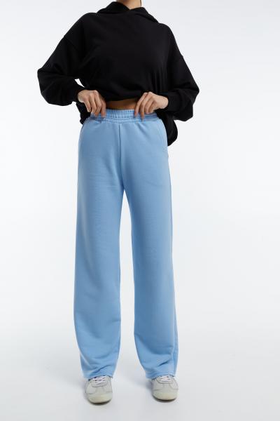 Straight pants without fleece blue