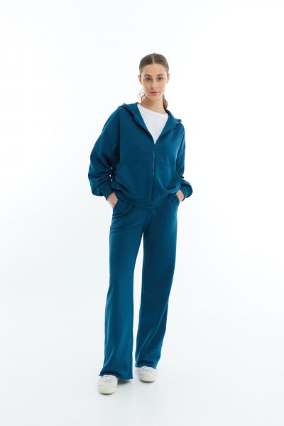 Straight pants without fleece aquamarine