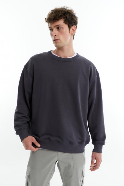 Basic sweatshirt without fleece graphite