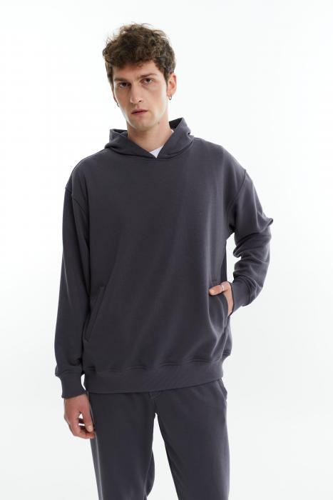Hoodie basic without fleece graphite