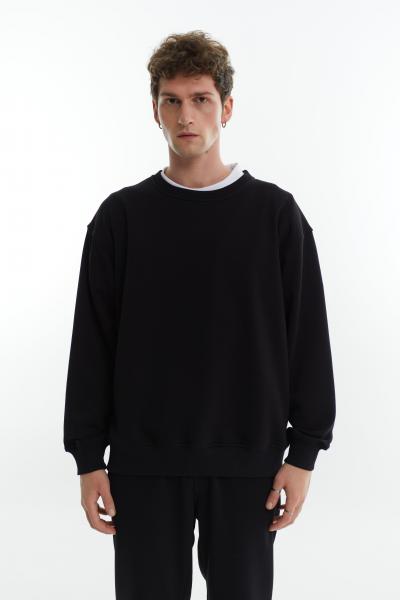 Basic sweatshirt without fleece black