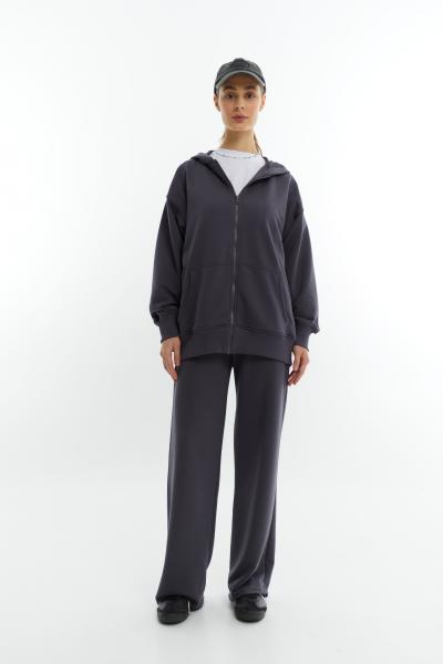 Straight pants without fleece graphite