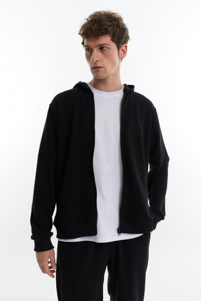 Zip hoodie basic without fleece black