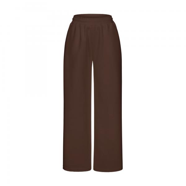 Palazzo pants with fleece chocolate color