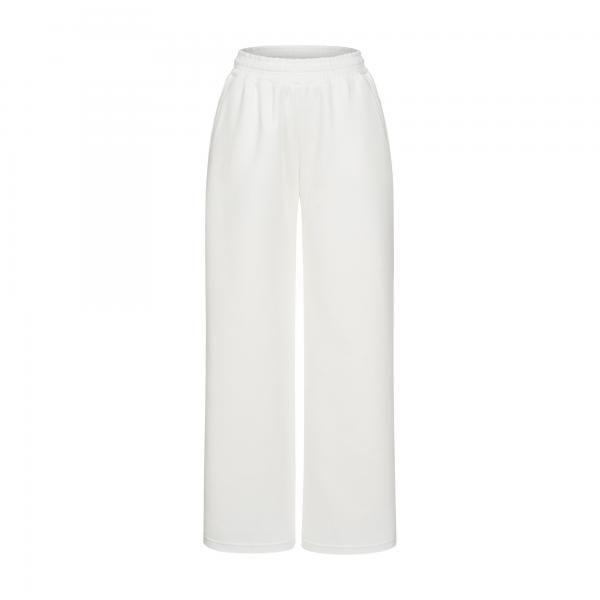 Palazzo pants with fleece milky color