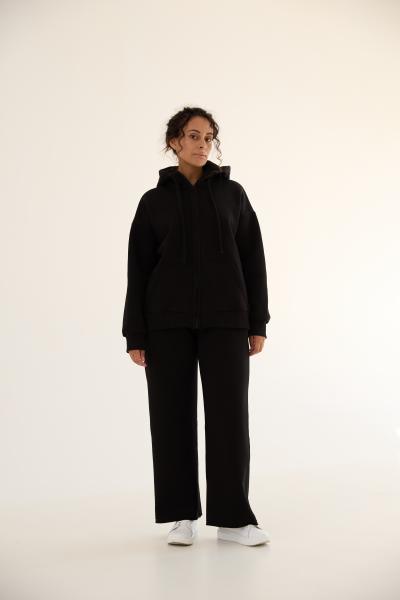 Palazzo pants with fleece black color