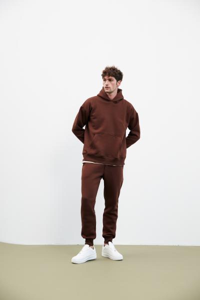 Men's tracksuit fleece chocolate