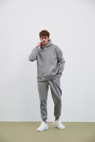 Men's tracksuit fleece gray olive