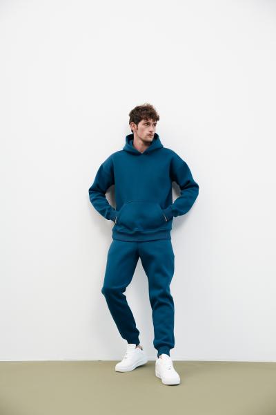 Men's tracksuit fleece aquamarine