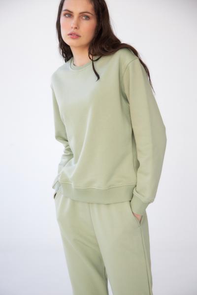 Sweatshirt without fleece gray olive