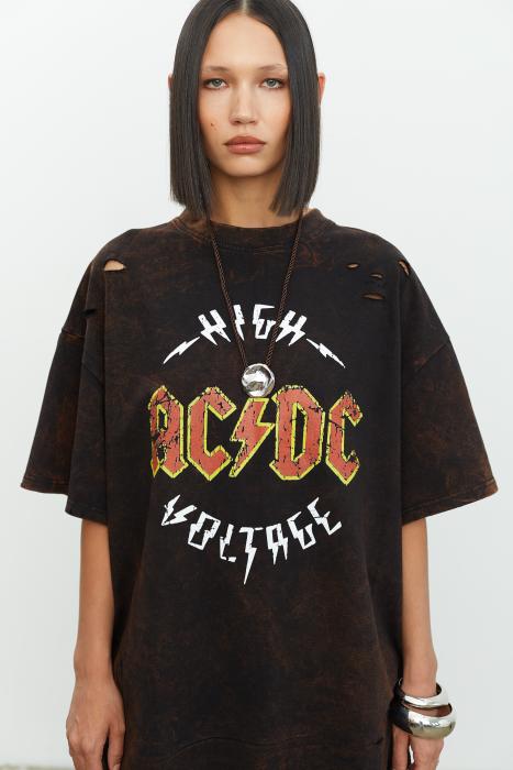 T-shirt oversize boiled black AC DC